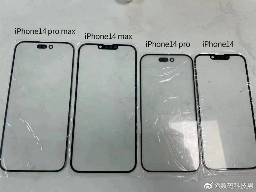 蘋果 iPhone 14 / Pro / Max 前面板曝光：將采用劉海和打孔兩種設計，比例達 20:9